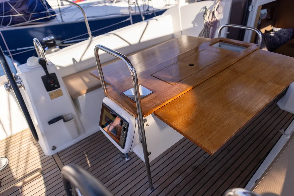 MOIN, a Beneteau Oceanis 38 sailboat at Port de Pollença, Spain