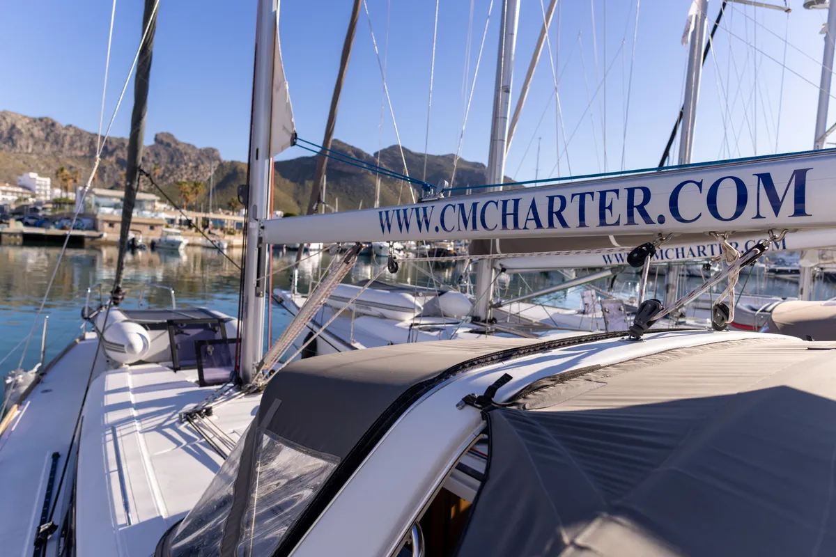 MOIN, a Beneteau Oceanis 38 sailboat at Port de Pollença, Spain