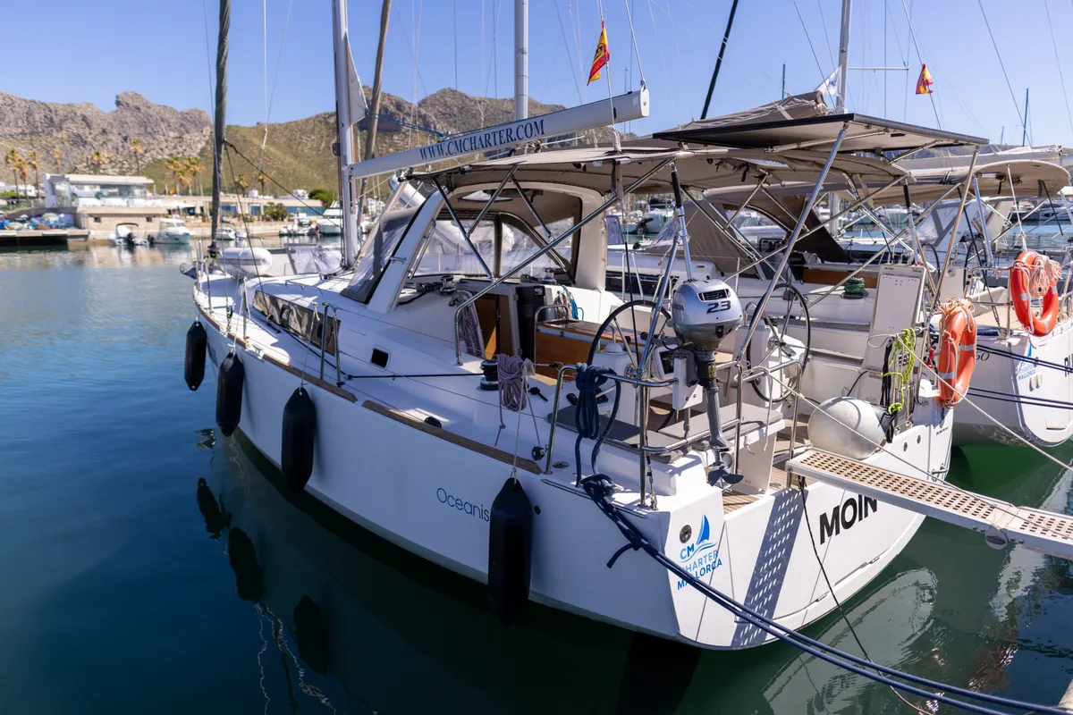 MOIN, a Beneteau Oceanis 38 sailboat at Port de Pollença, Spain
