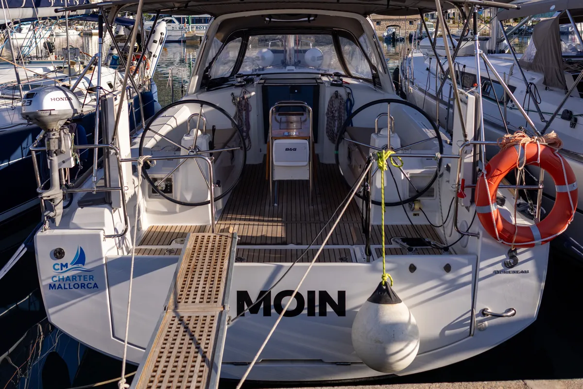 MOIN, a Beneteau Oceanis 38 sailboat at Port de Pollença, Spain
