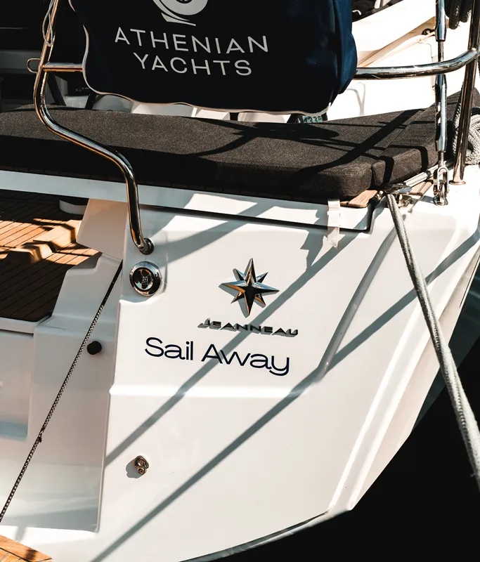 Sail Away, a Jeanneau Sun Odyssey 455 sailboat at Municipal Unit of Nea Peramos, Greece