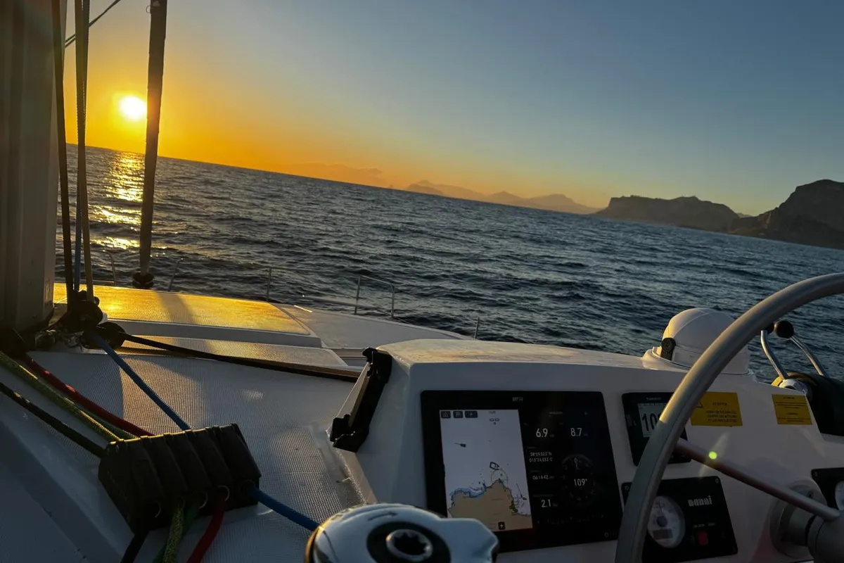 Junior Mary 1, a Bali 4.2 catamaran at Municipal Unit of Palairos, Greece