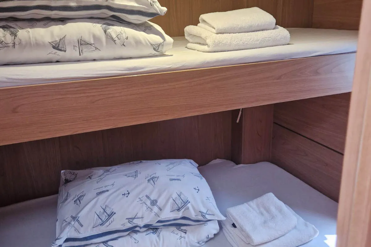 Cabin on Anjita, a Bali 4.6 catamaran at Seget Donji, Croatia