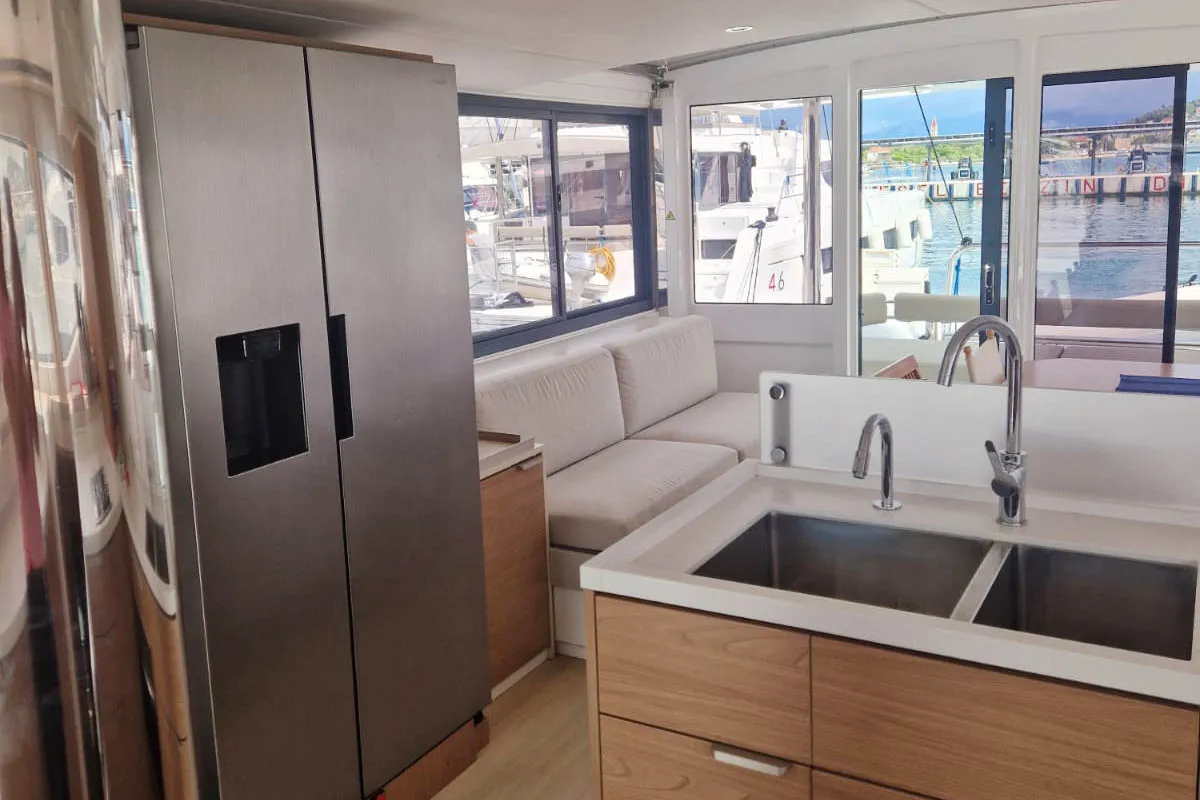 Galley of Anjita, a Bali 4.6 catamaran at Seget Donji, Croatia