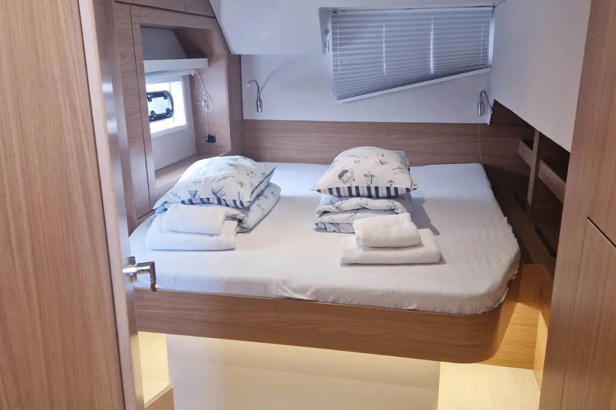 Cabin on Anjita, a Bali 4.6 catamaran at Seget Donji, Croatia