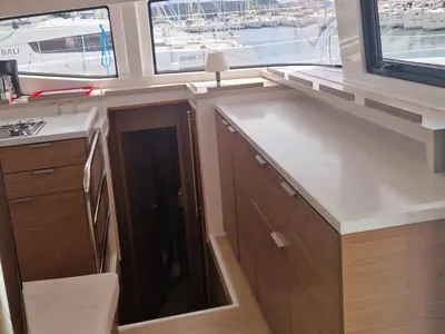 Galley of Anjita, a Bali 4.6 catamaran at Seget Donji, Croatia