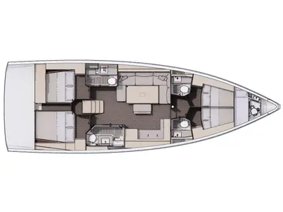 Floor plan of Luna, a Dufour 470 sailboat at Municipal Unit of Lefkada, Greece