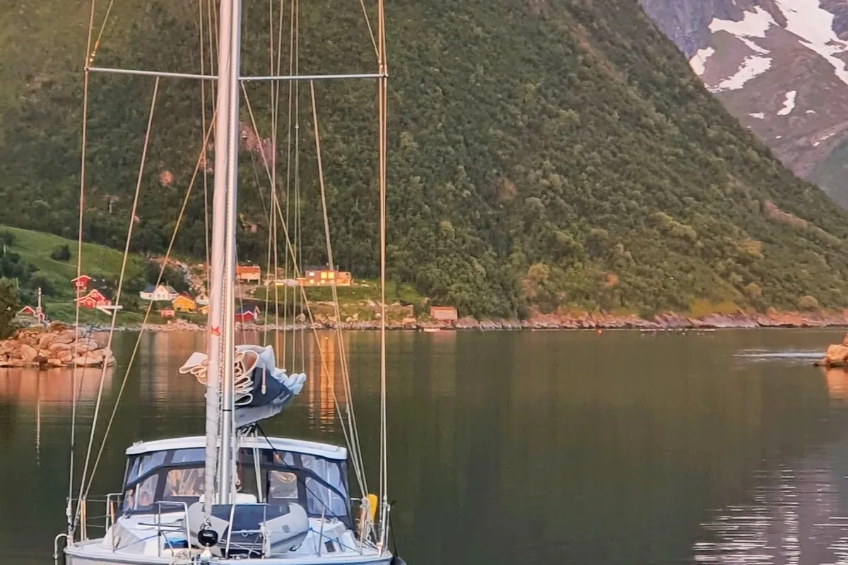 Exterior view of Arctic Njord, a Hanse 458 sailboat at Tromsø, Norway