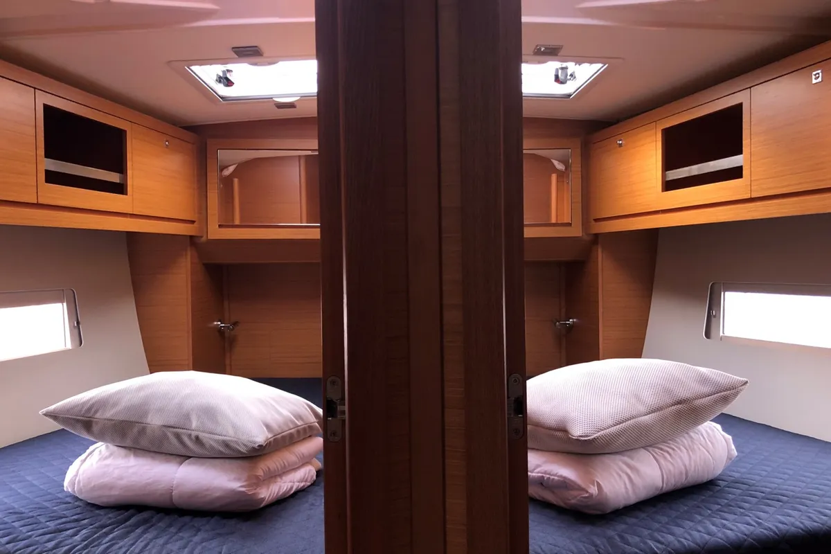 Cabin on Potter, a Dufour 470 sailboat at Olbia, Italy
