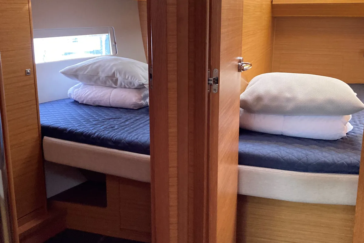 Cabin on Potter, a Dufour 470 sailboat at Olbia, Italy