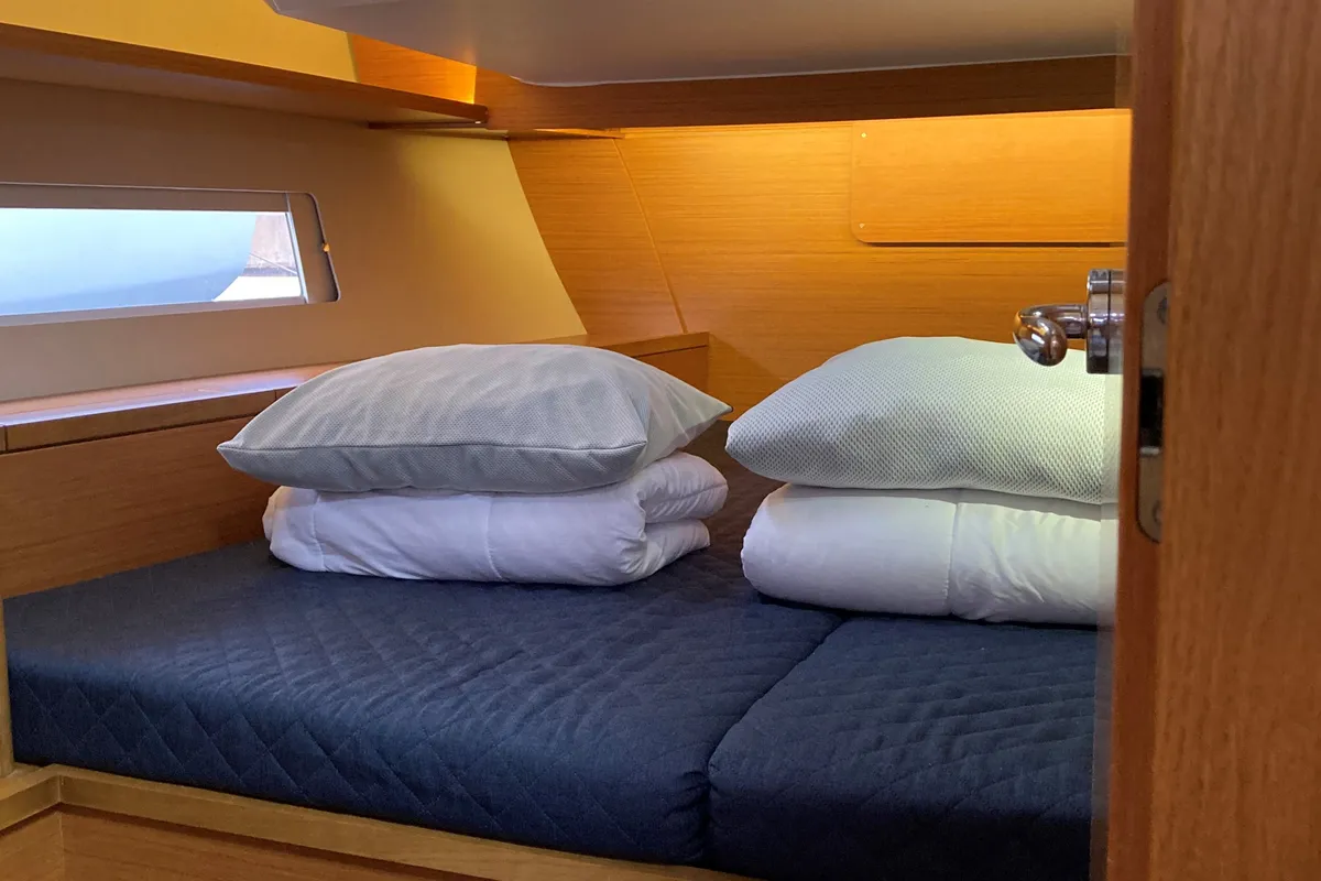 Cabin on Potter, a Dufour 470 sailboat at Olbia, Italy