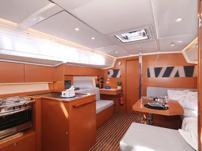 Galley of Antares, a Bavaria C42 Style sailboat at Grad Biograd na Moru, Croatia