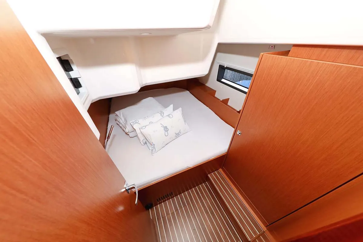 Cabin on Antares, a Bavaria C42 Style sailboat at Grad Biograd na Moru, Croatia