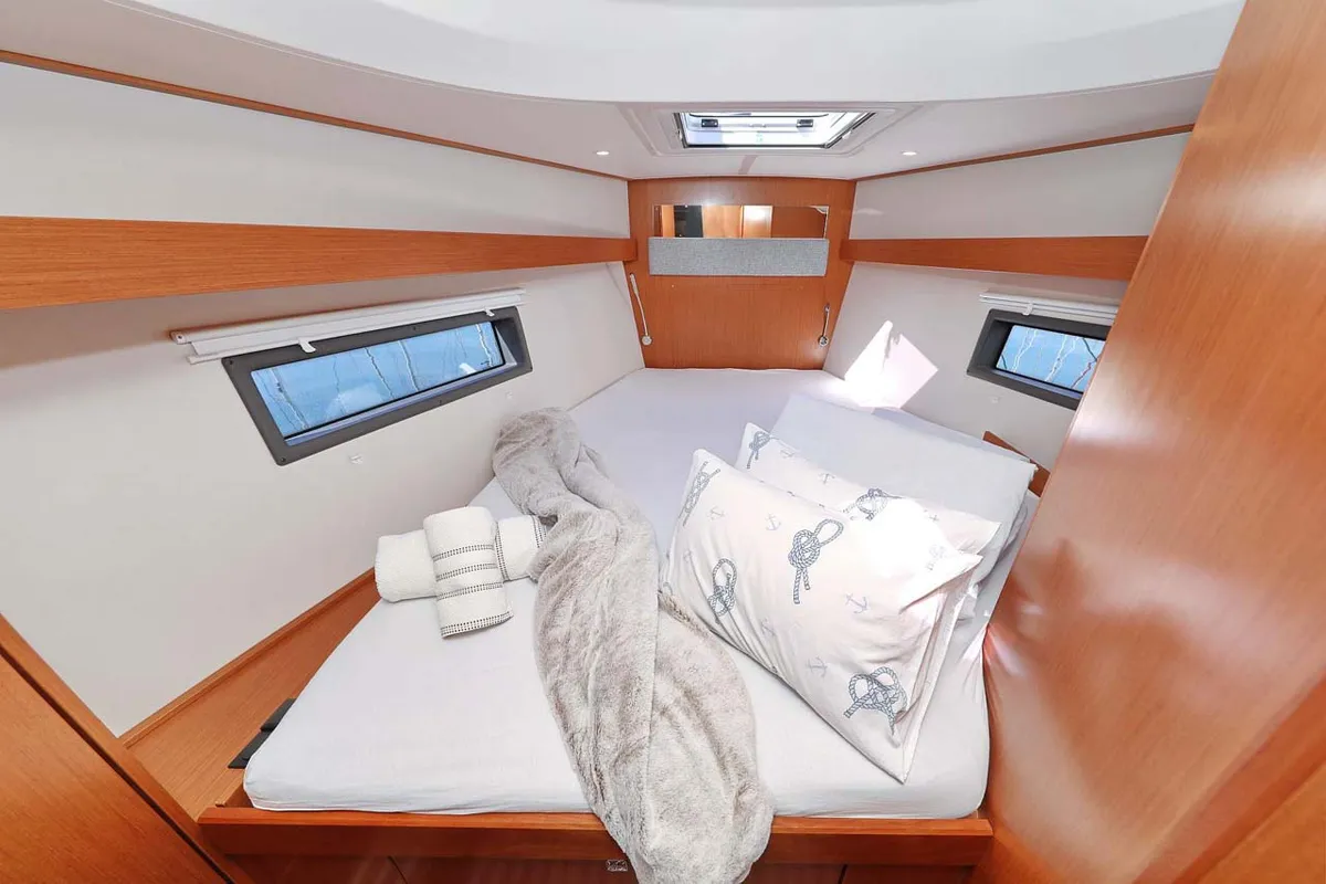 Cabin on Antares, a Bavaria C42 Style sailboat at Grad Biograd na Moru, Croatia