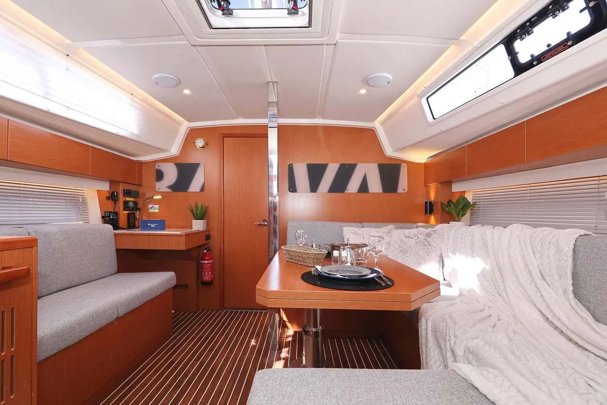 Salon of Antares, a Bavaria C42 Style sailboat at Grad Biograd na Moru, Croatia