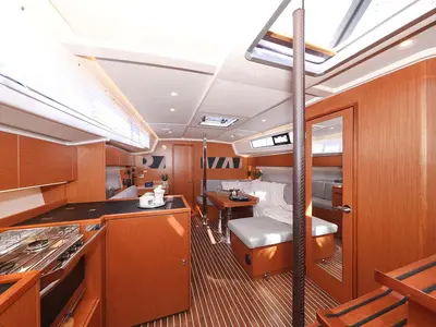Salon of Antares, a Bavaria C42 Style sailboat at Grad Biograd na Moru, Croatia