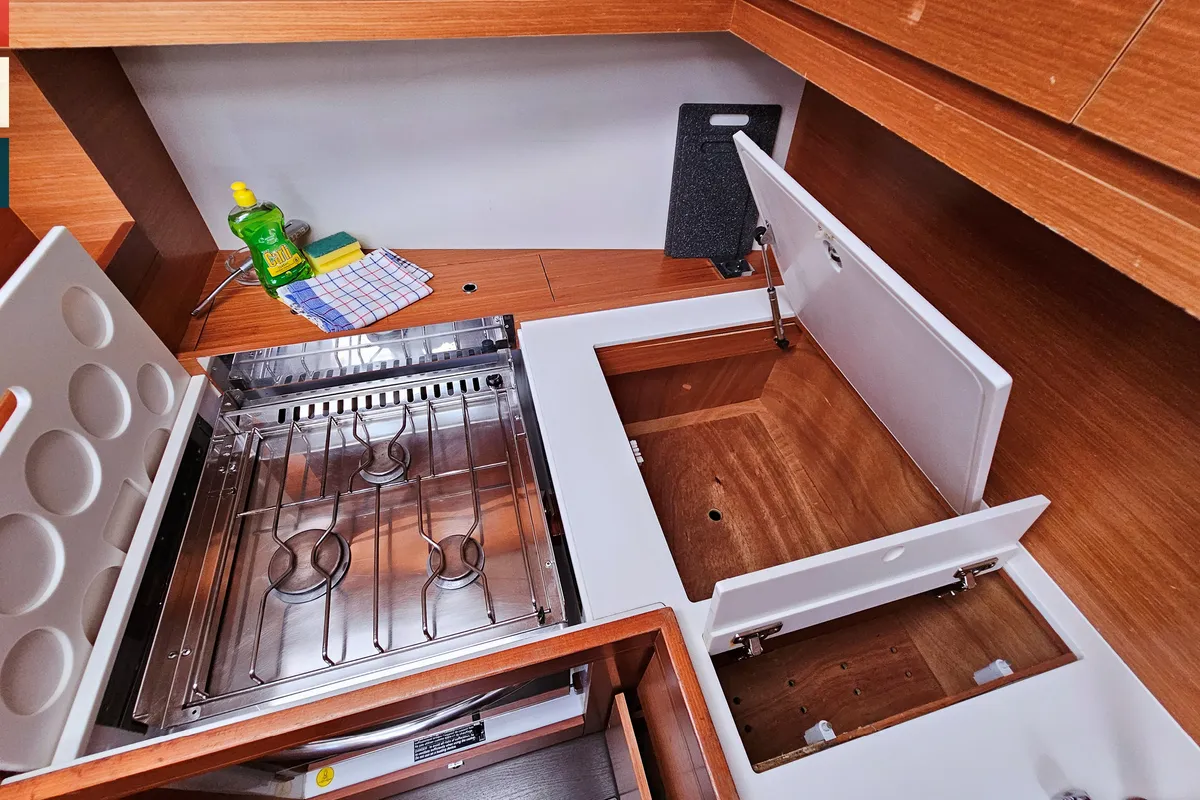 Galley of Maverick, a Dufour 520 GL sailboat at Rogoznica, Croatia