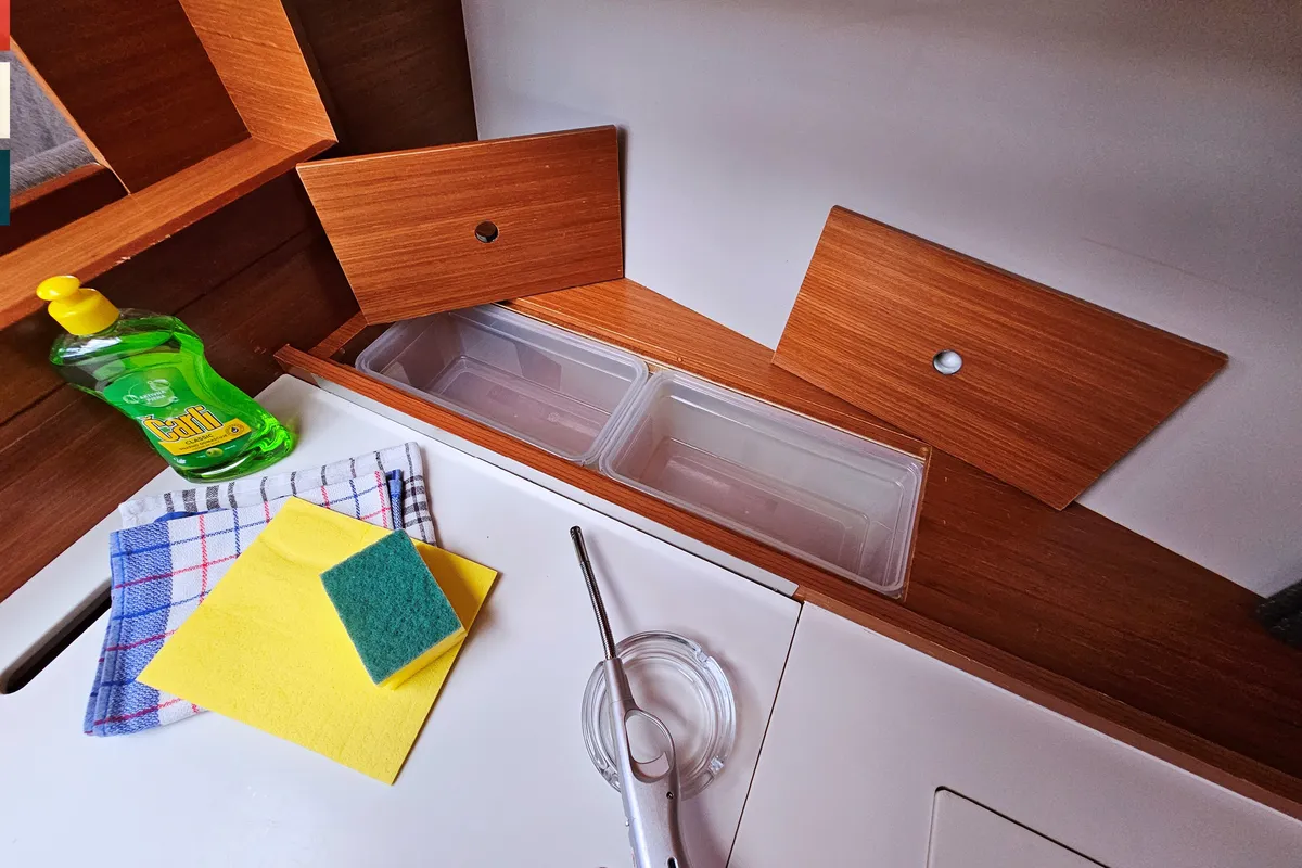 Galley of Maverick, a Dufour 520 GL sailboat at Rogoznica, Croatia