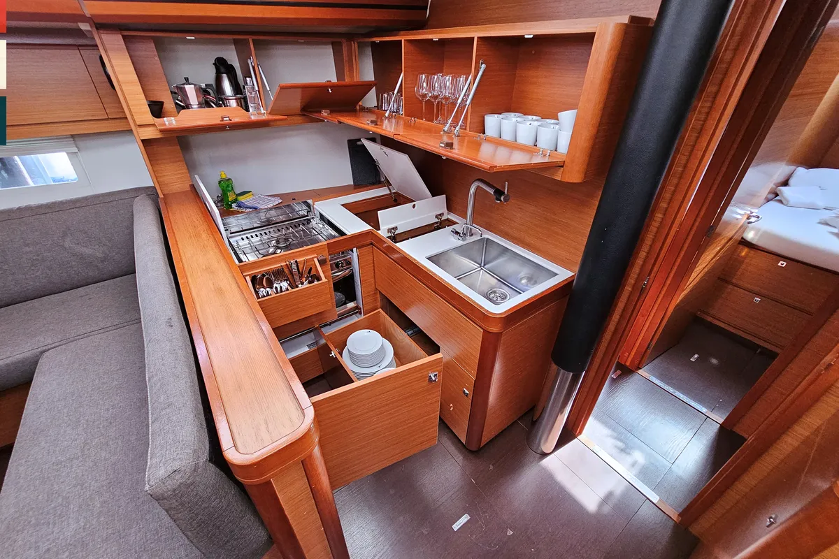 Galley of Maverick, a Dufour 520 GL sailboat at Rogoznica, Croatia