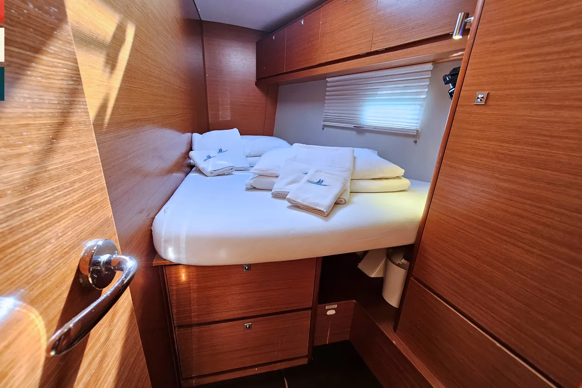 Cabin on Maverick, a Dufour 520 GL sailboat at Rogoznica, Croatia