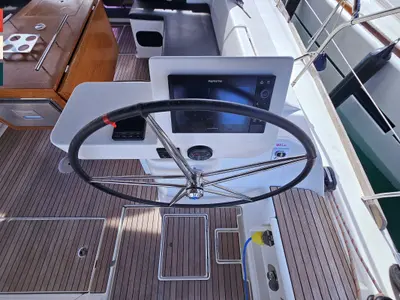Cockpit of Maverick, a Dufour 520 GL sailboat at Rogoznica, Croatia