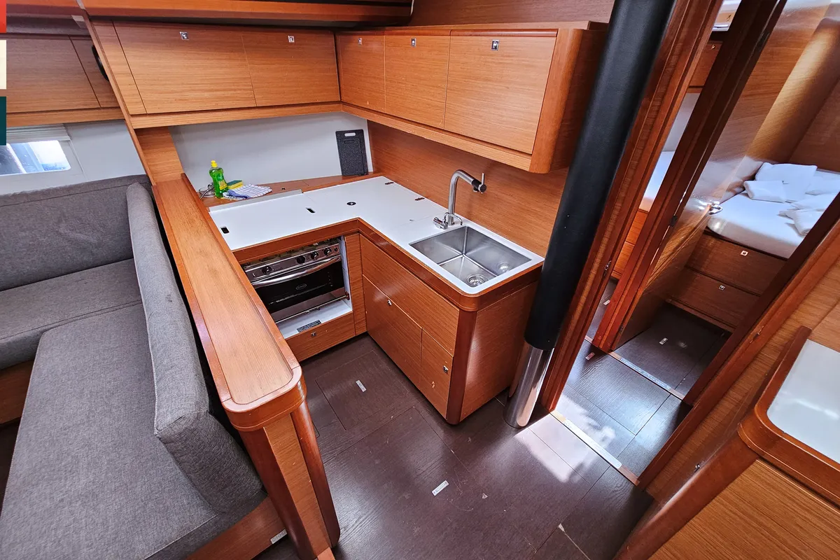 Galley of Maverick, a Dufour 520 GL sailboat at Rogoznica, Croatia
