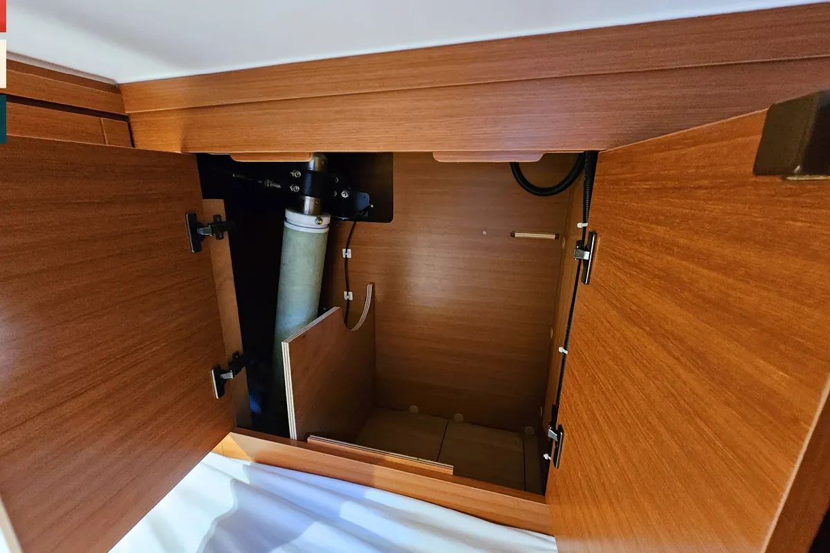 Cabin on Maverick, a Dufour 520 GL sailboat at Rogoznica, Croatia