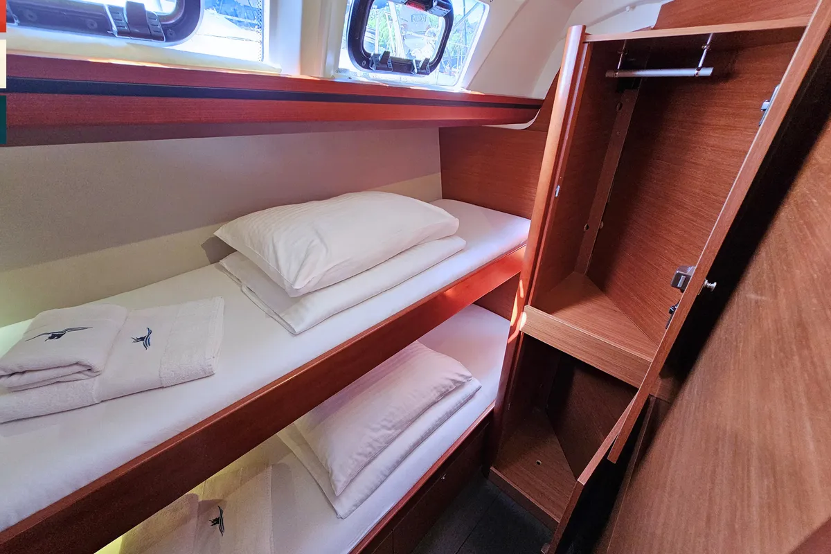 Cabin on Maverick, a Dufour 520 GL sailboat at Rogoznica, Croatia