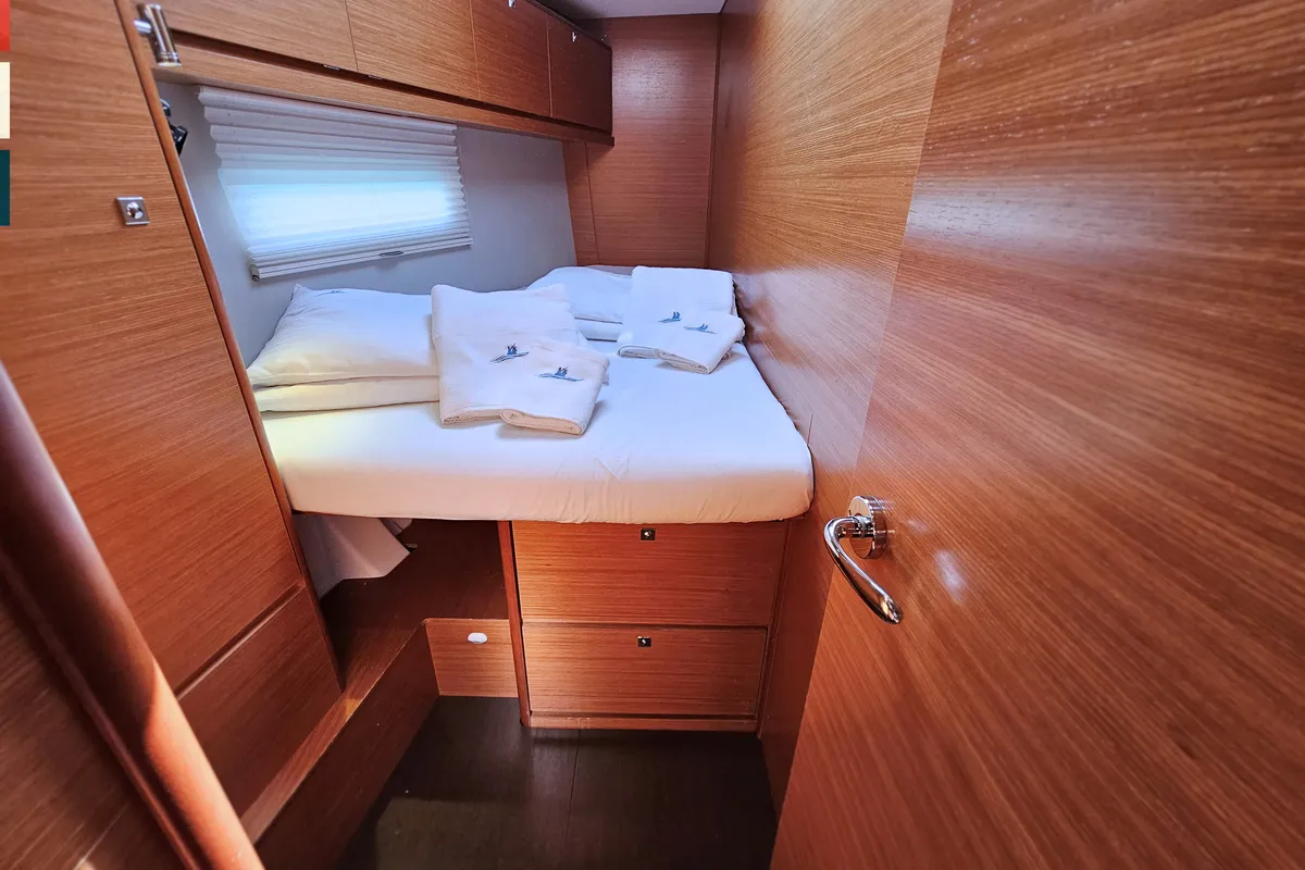 Cabin on Maverick, a Dufour 520 GL sailboat at Rogoznica, Croatia