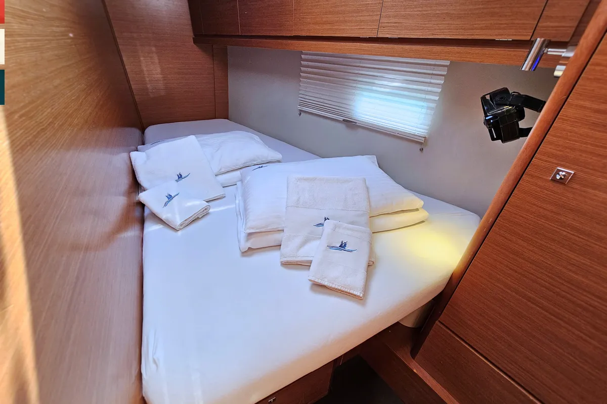 Cabin on Maverick, a Dufour 520 GL sailboat at Rogoznica, Croatia