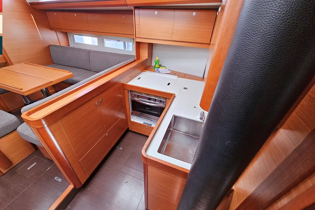 Galley of Maverick, a Dufour 520 GL sailboat at Rogoznica, Croatia