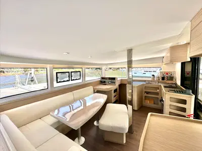 Salon of Sail Proteus, a Lagoon 42 catamaran at Fethiye, Turkey