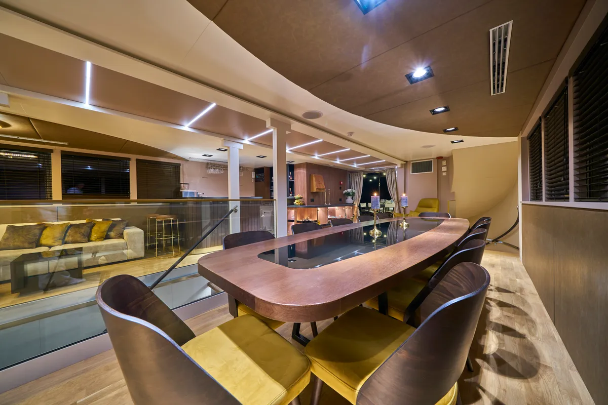 Salon of Rara Avis, a Gulet Luxury Sailing Yacht motor yacht at Split, Croatia