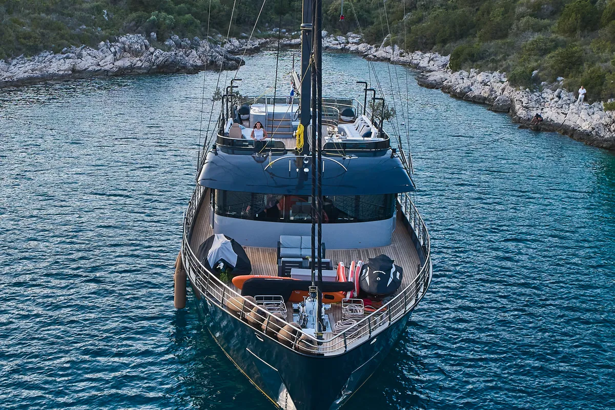 Exterior view of Rara Avis, a Gulet Luxury Sailing Yacht motor yacht at Split, Croatia