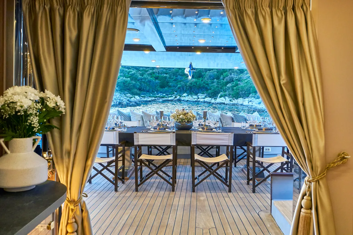 Deck of Rara Avis, a Gulet Luxury Sailing Yacht motor yacht at Split, Croatia