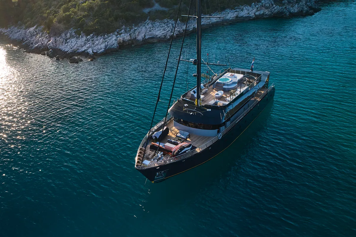 Exterior view of Rara Avis, a Gulet Luxury Sailing Yacht motor yacht at Split, Croatia