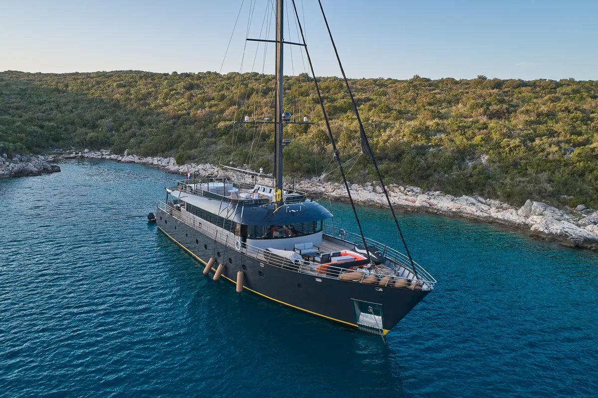 Exterior view of Rara Avis, a Gulet Luxury Sailing Yacht motor yacht at Split, Croatia