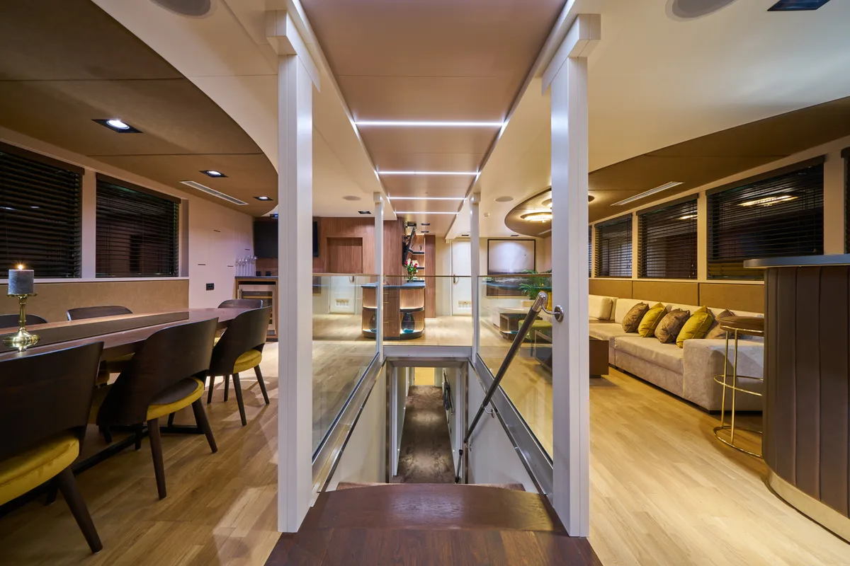 Salon of Rara Avis, a Gulet Luxury Sailing Yacht motor yacht at Split, Croatia