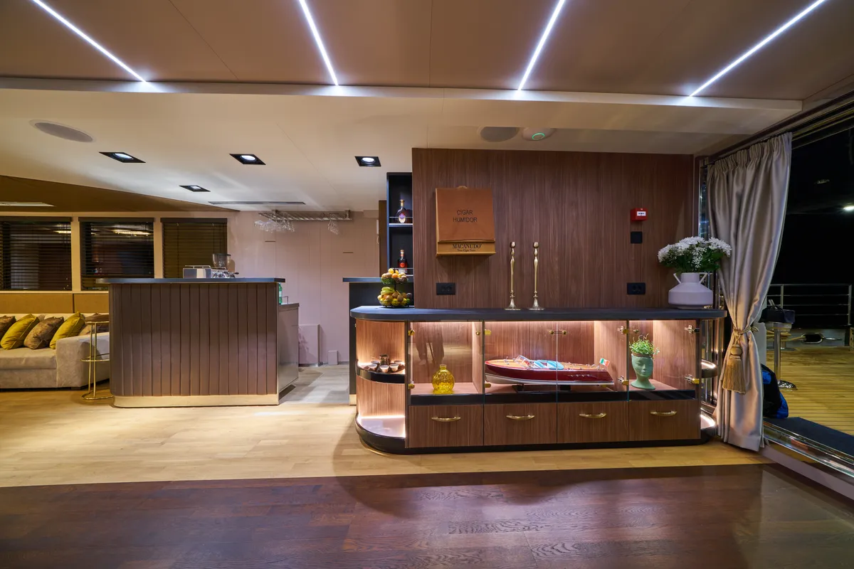Salon of Rara Avis, a Gulet Luxury Sailing Yacht motor yacht at Split, Croatia