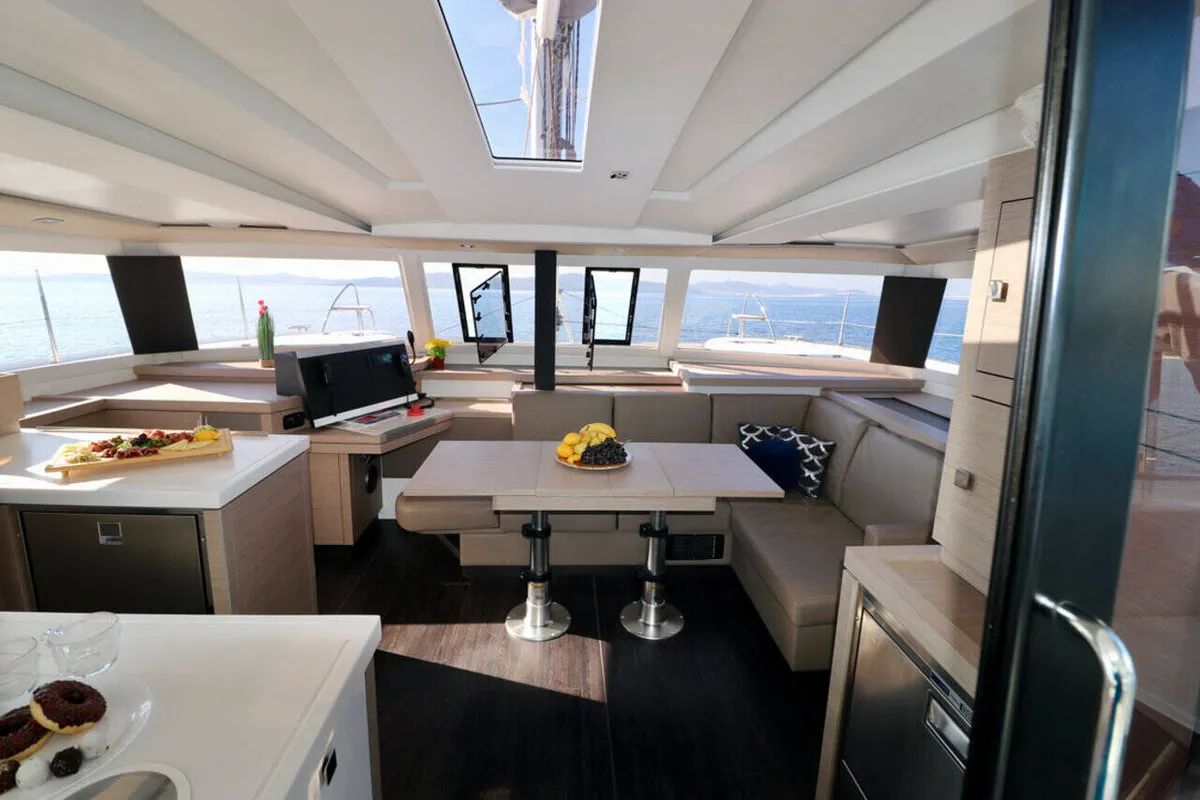 Salon of Mouse, a Fountaine Pajot Astrea 42 catamaran at Općina Rogoznica, Croatia