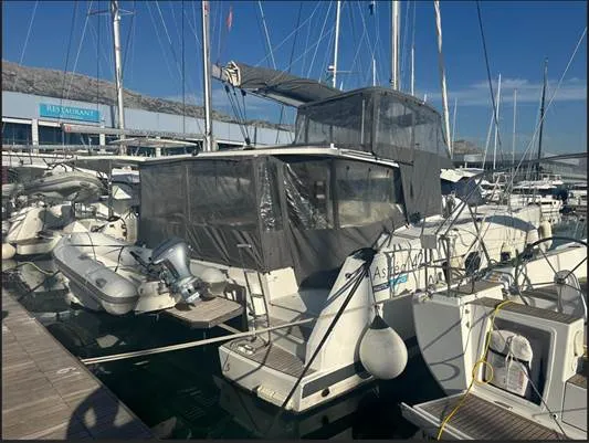 Exterior view of Mouse, a Fountaine Pajot Astrea 42 catamaran at Općina Rogoznica, Croatia