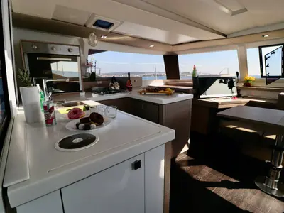 Galley of Mouse, a Fountaine Pajot Astrea 42 catamaran at Općina Rogoznica, Croatia