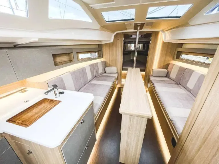 Salon of Zimny Kat, a Northman Maxus 34 sailboat at Sztynort, Poland