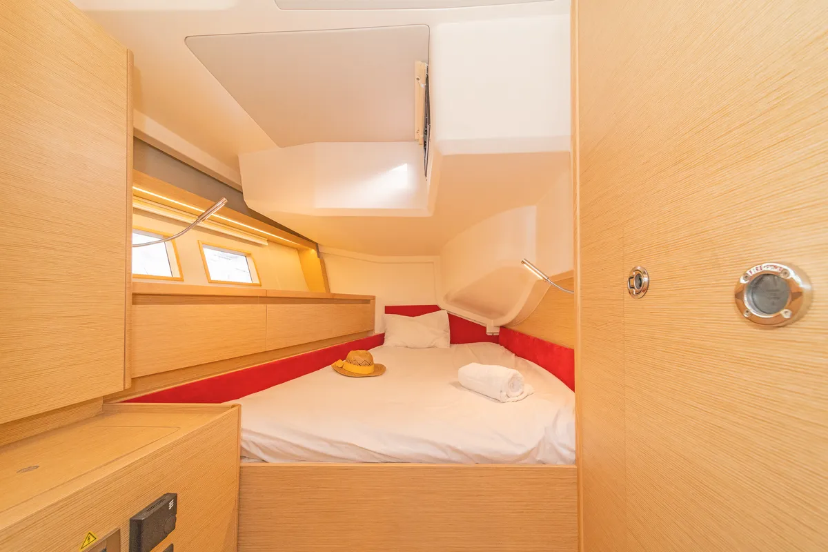 Cabin on Amadea, a Hanse 588 sailboat at Kos, Greece