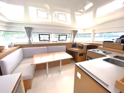 Salon of One Denia Bareboat, a Excess 11 catamaran at Dénia, Spain