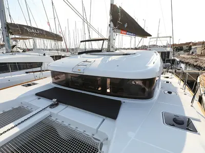 Deck of Lipstick, a Lagoon 40 catamaran at Grad Biograd na Moru, Croatia