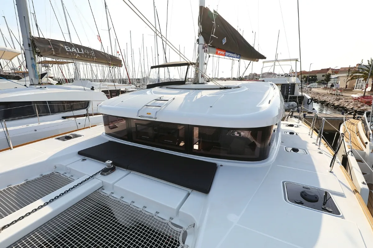 Deck of Lipstick, a Lagoon 40 catamaran at Grad Biograd na Moru, Croatia