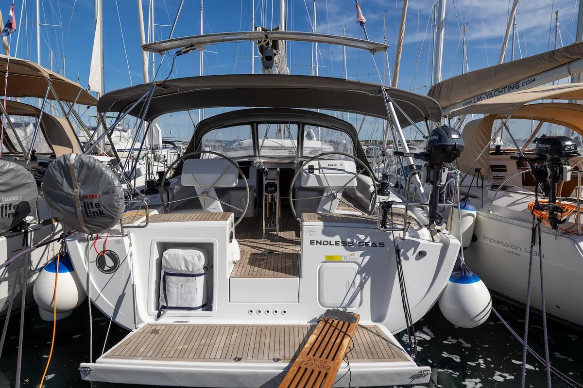 Endless Seas, a Hanse 458 sailboat at Grad Biograd na Moru, Croatia