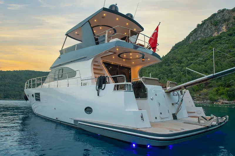Golden Blue, a Custom Made Golden blue motor yacht at Fethiye, Turkey