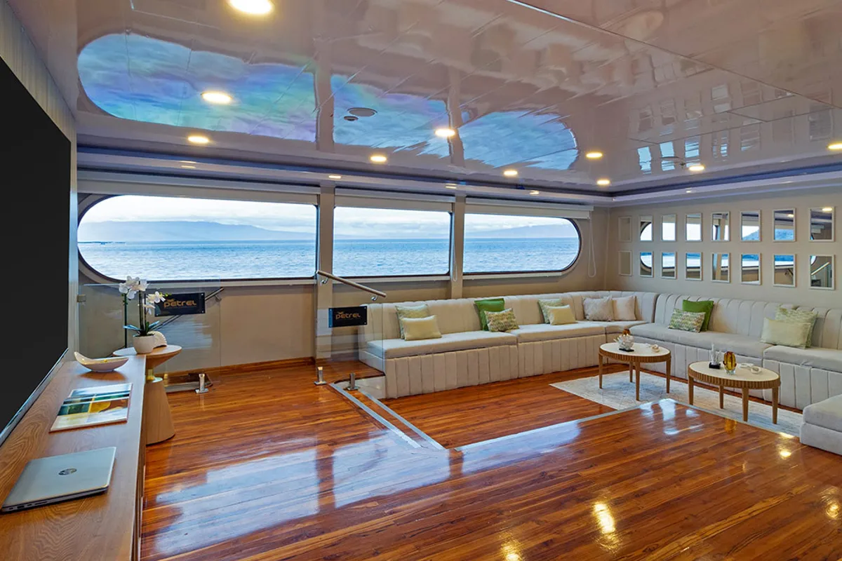 Salon of Petrel - Cabin 8, a Gulet Power Catamaran catamaran at Baltra, Ecuador